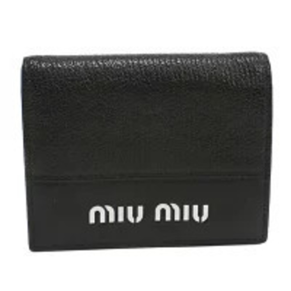 Miu Miu Leather Bifold Wallet Black